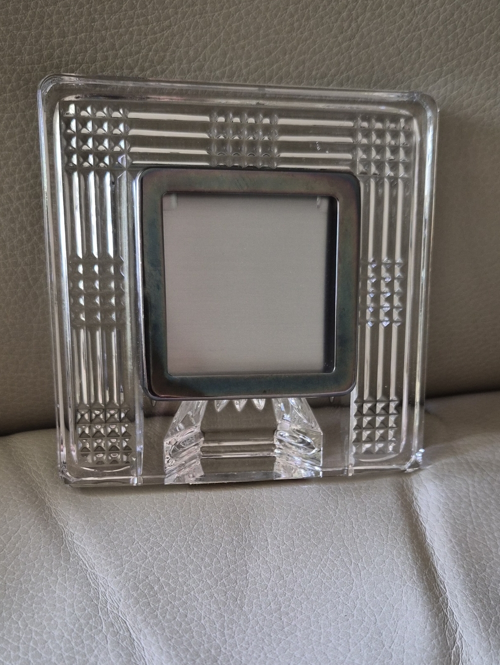 Waterford Crystal Clear Cut-Glass Square Picture Frame